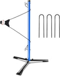 Youth Baseball Swing Trainer with Auto-Reset, Adjustable Ball Height | Hitting Trainer with Real Ball, Stable Triangle Base, Softball Swing Trainer Solo Practice Improve Accuracy & Power