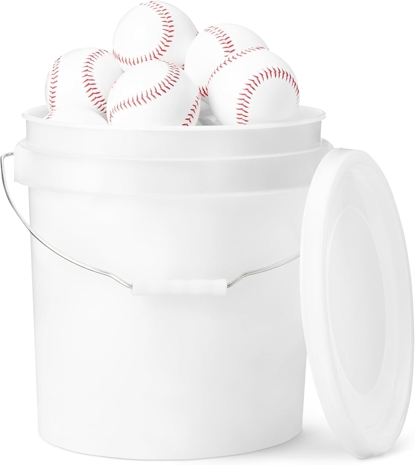 Bucket of Practice Baseballs, 24 Count, Regulation Size 9-inch, Youth League