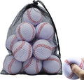 Foam Baseballs,12/24 Ball Pack Practice Training Baseballs | With a Mesh Bag for Easy Transport, Unmarked Practice Baseball for Hitting, Soft Toss, Batting, Fielding, Pitching